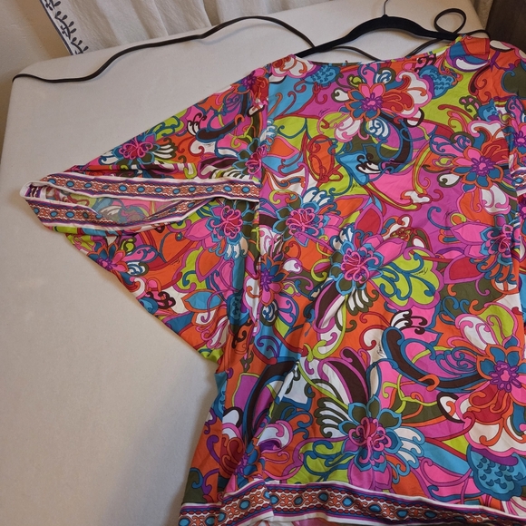 Trina Turk Fiji Flowers Swim Cover Up Large - Picture 6 of 9